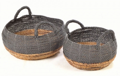 Product photograph of Ancient Mariner Curved Baskets Set Of 2 from Choice Furniture Superstore