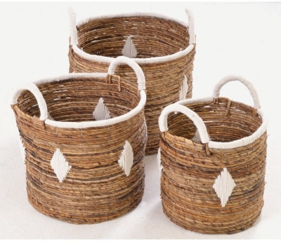 Product photograph of Ancient Mariner Diamond Baskets Set Of 3 from Choice Furniture Superstore