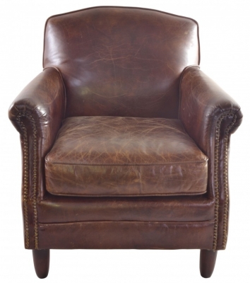 Product photograph of Ancient Mariner Vintage Leather Studded Front Armchair from Choice Furniture Superstore