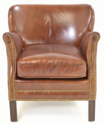Product photograph of Ancient Mariner Vintage Leather Brown Club Armchair from Choice Furniture Superstore