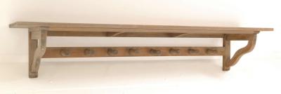 Product photograph of Vintage Dark Mahogany Wall Coat Rack With Shelf from Choice Furniture Superstore