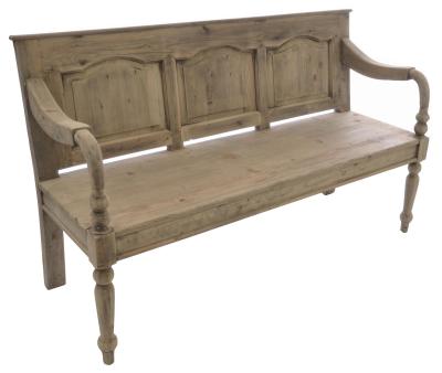 Vintage Mahogany French Style Dining Bench With Back