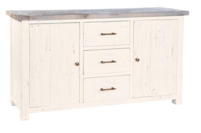 Purbeck Reclaimed Timber Wood 2 Door 3 Drawer Large Sideboard