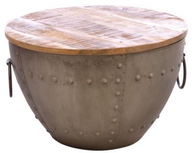 Old Empire Mango Wood Round Storage Coffee Table