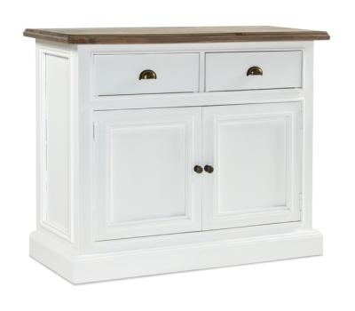 Lulworth White Reclaimed Pine 2 Door 2 Drawer Small Sideboard