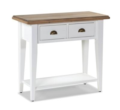 Lulworth White Reclaimed Pine 2 Drawer Console Table