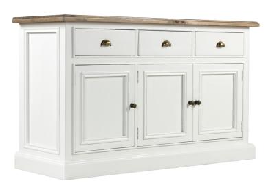 Lulworth White Reclaimed Pine 3 Door 3 Drawer Large Sideboard