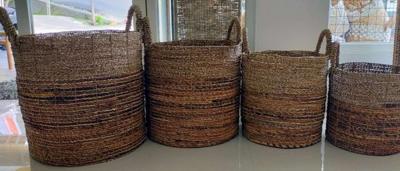 Product photograph of Darlington Set Of 4 Seagrass Banana Baskets from Choice Furniture Superstore