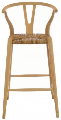 Shoreditch Wooden Barstool with Rush Seat (Sold in Pairs)
