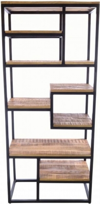 Product photograph of Old Empire Tall Mango Wood Bookcase from Choice Furniture Superstore