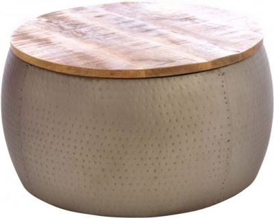Product photograph of Old Empire Mango Wood Top Round Coffee Table from Choice Furniture Superstore