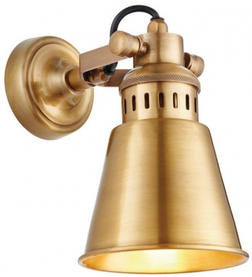 Product photograph of Elms Antique Brass Wall Light from Choice Furniture Superstore
