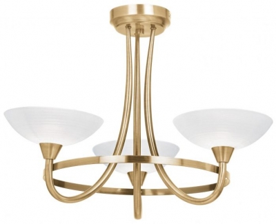 Product photograph of Cagney Antique Brass 3 Ceiling Light from Choice Furniture Superstore