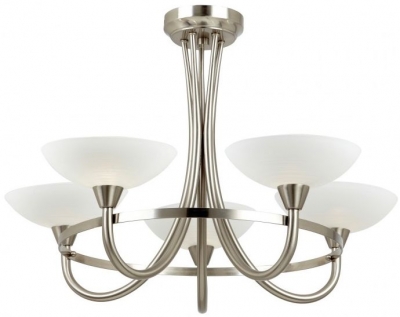 Product photograph of Cagney 5 Satin Chrome Ceiling Light from Choice Furniture Superstore