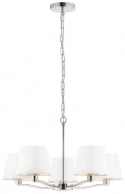 Product photograph of Harvey 5 Bright Nickel Pendant Light from Choice Furniture Superstore