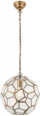 Product photograph of Tatum 1 Antique Brass Pendant Light from Choice Furniture Superstore