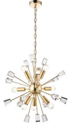 Product photograph of Miro 9 Brass Pendant Light from Choice Furniture Superstore