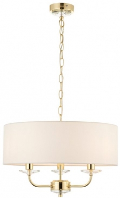 Product photograph of Nixon 3 Brass Pendant Light from Choice Furniture Superstore