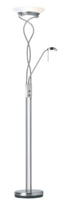 Product photograph of Sidon Satin Chrome Floor Lamp from Choice Furniture Superstore