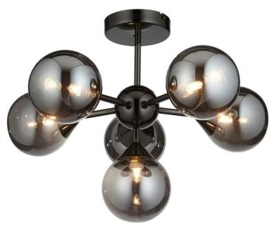 Product photograph of Oscar 6 Black Chrome Ceiling Light from Choice Furniture Superstore
