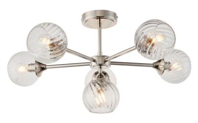 Product photograph of Allegra 6 Ceiling Light Bright Nickel from Choice Furniture Superstore