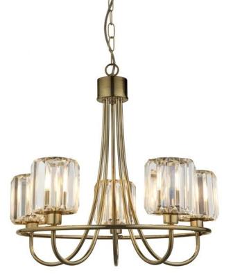 Product photograph of Berenice 5 Antique Brass Pendant Light from Choice Furniture Superstore