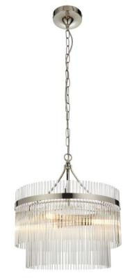 Product photograph of Marietta 3 Bright Nickel Pendant Light from Choice Furniture Superstore