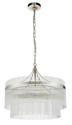 Product photograph of Marietta 5 Bright Nickel Pendant Light from Choice Furniture Superstore