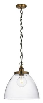 Product photograph of Hansen Grand 1 Antique Brass Pendant Light from Choice Furniture Superstore