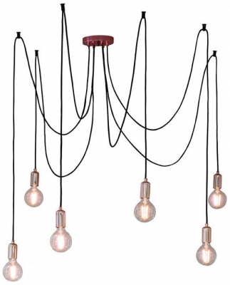 Product photograph of Emma 6 Cluster Copper Pendant Light Without Bulb from Choice Furniture Superstore