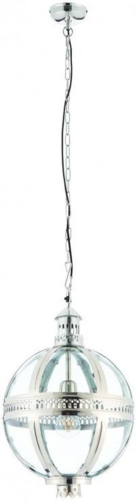 Clearance - Stayton Silver Small Round Pendant Light - FS298