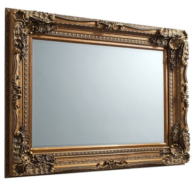 Carved Louis Gold Rectangular Mirror - 89.5cm x 120cm