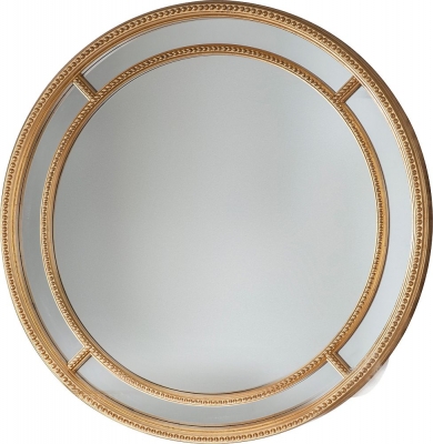 Product photograph of Sinatra Gold Round Mirror - 90cm X 90cm from Choice Furniture Superstore
