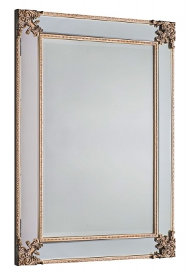 Product photograph of Wilson Rustic Gold Rectangular Mirror from Choice Furniture Superstore