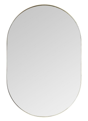 Product photograph of Hurston Champagne Elipse Mirror from Choice Furniture Superstore