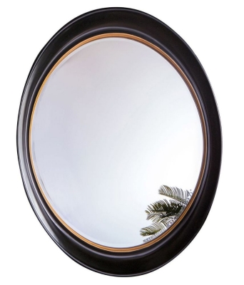 Product photograph of Angela Black And Gold Oval Mirror - 100cm X 77cm from Choice Furniture Superstore