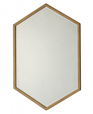 Product photograph of Brianna Antique Gold Hexagon Mirror - 60cm X 90cm from Choice Furniture Superstore