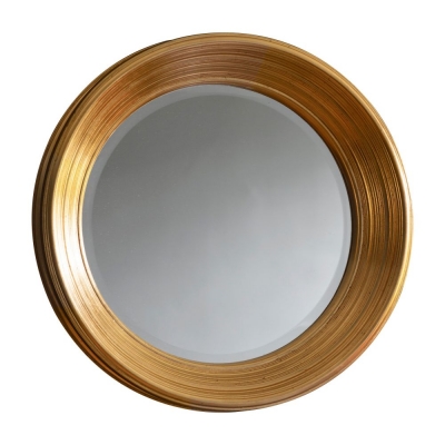 Product photograph of Dakota Gold Round Mirror - 65cm X 65cm from Choice Furniture Superstore
