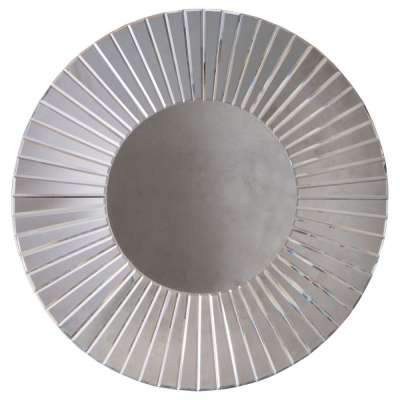 Product photograph of Faxton Silver Round Mirror - 80cm X 80cm from Choice Furniture Superstore