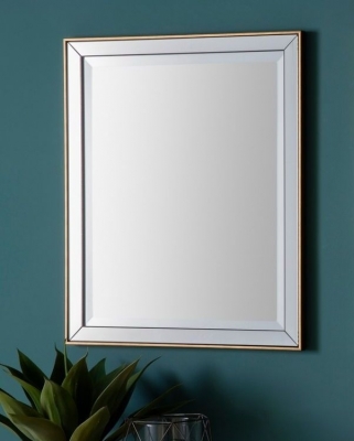 Product photograph of Powell Gold Rectangular Mirror Set Of 4 - 50cm X 60cm - Clearance B25 from Choice Furniture Superstore