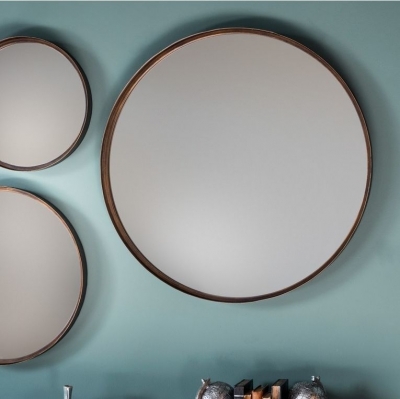 Clearance Gallery Direct Reading Bronze Round Mirror 61cm X 61cm B86