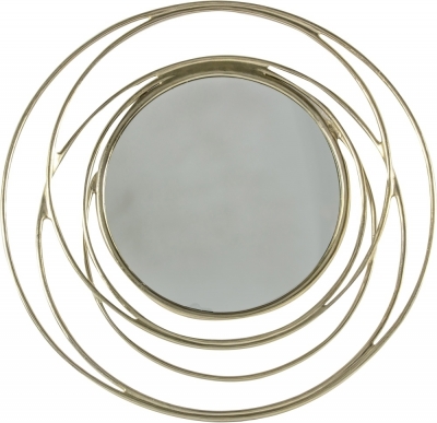 Product photograph of Allende Satin Gold Round Mirror - 100cm X 100cm - Clearance Fs307 from Choice Furniture Superstore