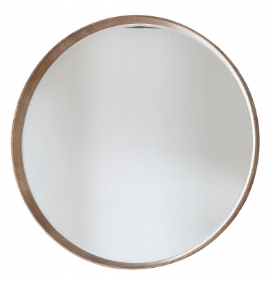 Product photograph of Clearance - Keaton Oak Round Mirror - 100cm X 100cm - M6 from Choice Furniture Superstore