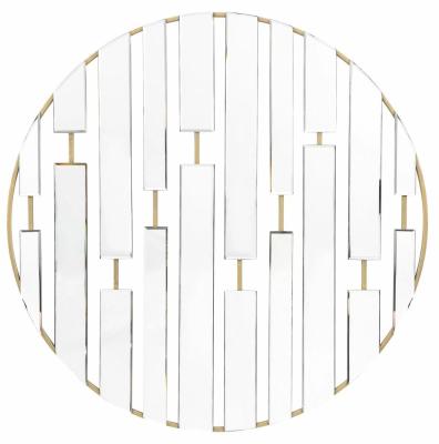 Product photograph of Chertsey Champagne Round Wall Mirror - 90cm X 90cm from Choice Furniture Superstore