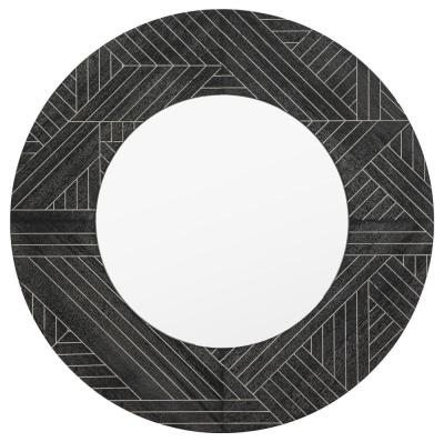 Product photograph of Kakuda Black Round Wall Mirror - 90cm X 90cm from Choice Furniture Superstore