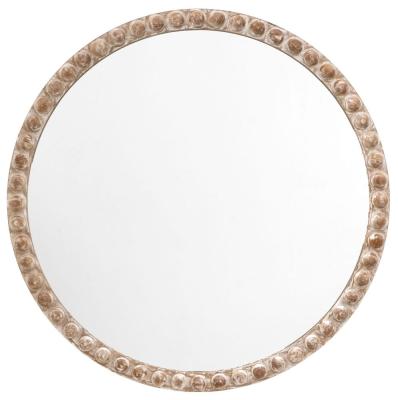 Product photograph of Millbrook Natural Round Large Wall Mirror - 95cm X 95cm from Choice Furniture Superstore