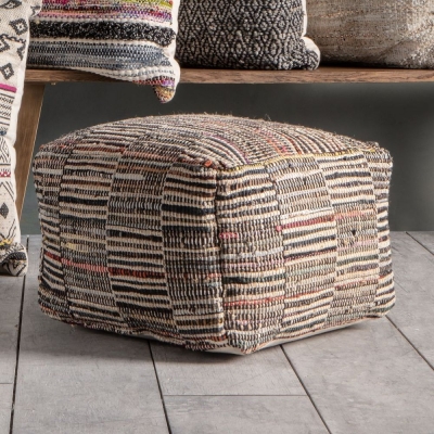 Product photograph of Almeta Multicolour Palette Fabric Pouffe from Choice Furniture Superstore