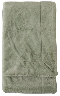 Product photograph of Merrick Faux Fur Pale Green Fabric Throw from Choice Furniture Superstore