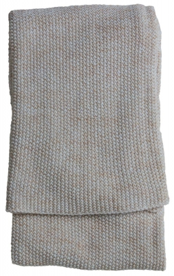 Product photograph of Moss Stitched Melange Knitted Natural Fabric Throw from Choice Furniture Superstore