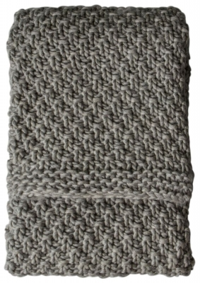 Product photograph of Chunky Moss Knitted Grey Fabric Throw from Choice Furniture Superstore